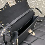 Colestore Valentino Garavani Small Rockstud Grainy Calfskin Crossbody Bag Black 22.5x15x6cm - 6
