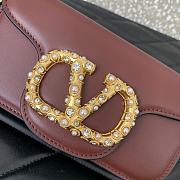 Colestore Valentino Garavani Locò Small Shoulder Bag In Calfskin With Jewel Logo Rosewood 19x11x5cm - 4