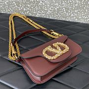 Colestore Valentino Garavani Locò Small Shoulder Bag In Calfskin With Jewel Logo Rosewood 19x11x5cm - 3