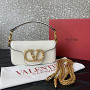 Colestore Valentino Garavani Locò Small Shoulder Bag In Calfskin With Jewel Logo Ivory 19x11x5cm - 1