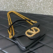 Colestore Valentino Garavani Locò Small Shoulder Bag In Calfskin With Jewel Logo Black 19x11x5cm - 4