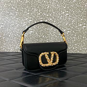 Colestore Valentino Garavani Locò Small Shoulder Bag In Calfskin With Jewel Logo Black 19x11x5cm - 2