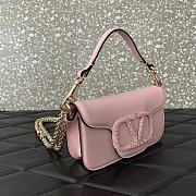 	 Colestore Valentino Garavani Locò Small Shoulder Bag In Calfskin With Jewel Logo Rose Cannelle 19x11x5cm - 4
