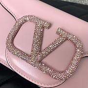 	 Colestore Valentino Garavani Locò Small Shoulder Bag In Calfskin With Jewel Logo Rose Cannelle 19x11x5cm - 2