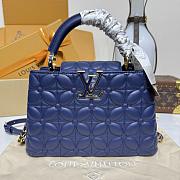 Colestore Louis Vuitton Capucines BB Sapphire Blue Lambskin Leather 27x9x17.3cm - 1