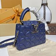 Colestore Louis Vuitton Capucines Mini Sapphire Blue Lambskin Leather 21x8x13.6cm - 5