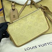 Colestore Louis Vuitton CarryAll PM Mahina Beige Suede Leather 29x12x24cm - 2