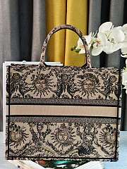 Colestore Dior Book Tote Bag Astrological/Sun & Moon Beige and Black Embroidery Motif 41.5x34.5x16cm - 5