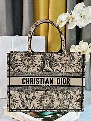Colestore Dior Book Tote Bag Astrological/Sun & Moon Beige and Black Embroidery Motif 36.5x28x14cm  - 1