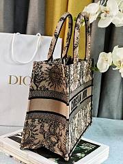 Colestore Dior Book Tote Bag Astrological/Sun & Moon Beige and Black Embroidery Motif 36.5x28x14cm  - 3