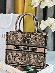 Colestore Dior Book Tote Bag Astrological/Sun & Moon Beige and Black Embroidery Motif 26.5 x21 x14 cm - 5