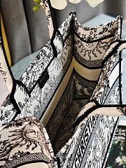 	 Colestore Dior Book Tote Bag Astrological/Sun & Moon White and Black Embroidery Motif 36.5x28x14cm - 6