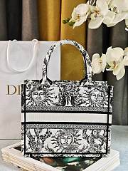 	 Colestore Dior Book Tote Bag Astrological/Sun & Moon White and Black Embroidery Motif 26.5 x21 x14 cm - 6