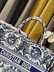 	 Colestore Dior Book Tote Bag Astrological/Sun & Moon Navy and White Embroidery Motif 41.5x34.5x16cm - 2