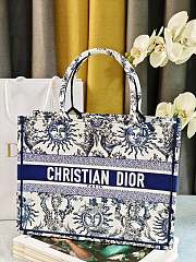 	 Colestore Dior Book Tote Bag Astrological/Sun & Moon Navy and White Embroidery Motif 36.5x28x14cm  - 5