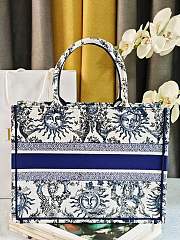 	 Colestore Dior Book Tote Bag Astrological/Sun & Moon Navy and White Embroidery Motif 36.5x28x14cm  - 6