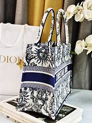 	 Colestore Dior Book Tote Bag Astrological/Sun & Moon Navy and White Embroidery Motif 36.5x28x14cm  - 3