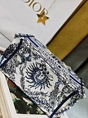 	 Colestore Dior Book Tote Bag Astrological/Sun & Moon Navy and White Embroidery Motif 26.5 x21 x14 cm - 4