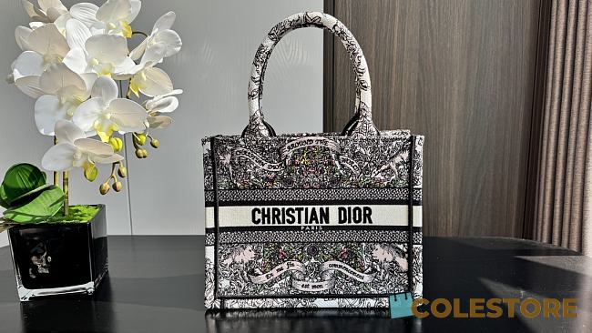 Colestore Dior Book Tote “Butterfly Around The World” Embroidery White 26.5x21x14 cm - 1