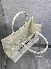 	 Colestore Dior Book Tote D-Lace Butterfly Motif Canvas White 36.5x28x14cm - 6
