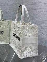 	 Colestore Dior Book Tote D-Lace Butterfly Motif Canvas White 36.5x28x14cm - 3