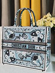 Colestore Dior Book Tote Butterfly Bandana Motif Canvas Blue 41.5x34.5x16cm - 5