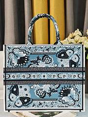 Colestore Dior Book Tote Butterfly Bandana Motif Canvas Blue 41.5x34.5x16cm - 2