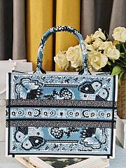 Colestore Dior Book Tote Butterfly Bandana Motif Canvas Blue 36.5x28x14cm  - 6