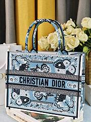 Colestore Dior Book Tote Butterfly Bandana Motif Canvas Blue 36.5x28x14cm  - 5