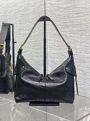 Colestore Dior Medium Voyage Bag Black Flat Macrocannage Crinkled Calfskin 28x18x12cm - 5