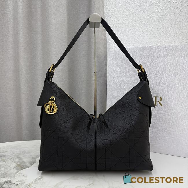 Colestore Dior Large Voyage Bag Black Flat Macrocannage Grained Calfskin 34 x 22 x 13cm - 1