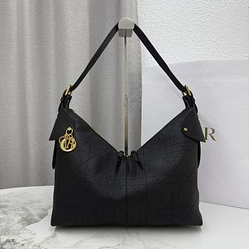 Colestore Dior Large Voyage Bag Black Flat Macrocannage Grained Calfskin 34 x 22 x 13cm