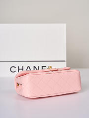 Colestore Chanel Mini flap bag Shiny Lambskin & Gold Plated Metal Light pink 13x20x7cm - 5