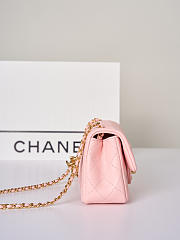 Colestore Chanel Mini flap bag Shiny Lambskin & Gold Plated Metal Light pink 13x20x7cm - 4