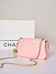 Colestore Chanel Mini flap bag Shiny Lambskin & Gold Plated Metal Light pink 13x20x7cm - 3
