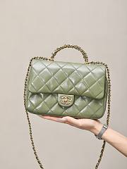 Colestore Chanel Mini Flap Bag with Top Handle Army Lambskin 25x17x8cm - 1