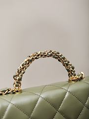 Colestore Chanel Mini Flap Bag with Top Handle Army Lambskin 25x17x8cm - 5
