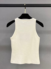 Colestore Miu Miu Logo Embellished Rhinestone Tank Top Green - 6
