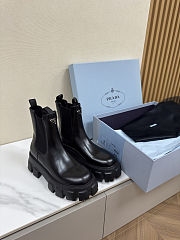  Colestore Prada Black Monolith Brushed Leather Chunky Chelsea Boots - 1