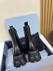  Colestore Prada Black Monolith Brushed Leather Chunky Chelsea Boots - 6