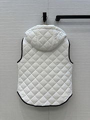 Colestore Brunello Cucinelli Quilted Nylon Padded Thermal Hooded Vest White - 3