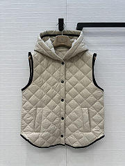 Colestore Brunello Cucinelli Quilted Nylon Padded Thermal Hooded Vest Neutrals - 1