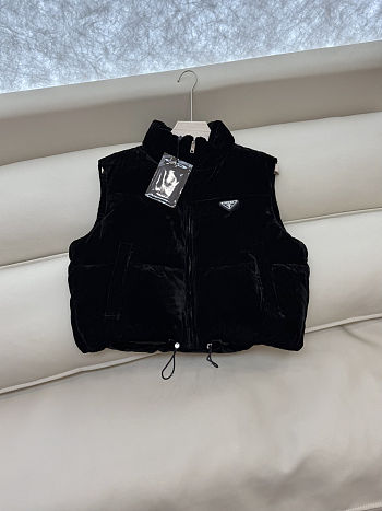 Colestore Prada Black Velvet Down Vest