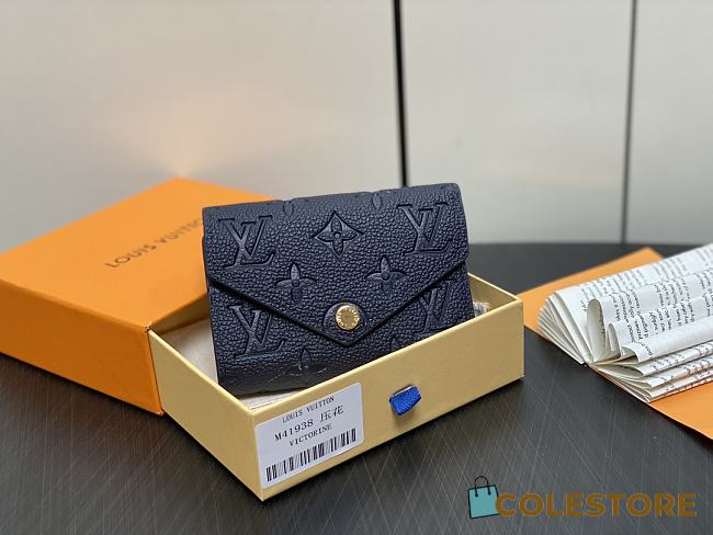Colestore Louis Vuitton Victorine Monogram Empreinte Navy Wallet 12 x 9.5 x 1.5cm - 1