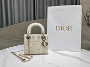Colestore Dior Mini Lady Dior Bag White Calfskin with Gold 17×15×7cm - 1