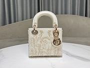 Colestore Dior Mini Lady Dior Bag White Calfskin with Gold 17×15×7cm - 4