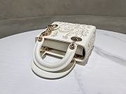 Colestore Dior Mini Lady Dior Bag White Calfskin with Gold 17×15×7cm - 3