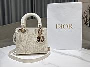 Colestore Dior Lady Dior Bag White Calfskin with Gold 20 x 16.5 x 8cm - 1