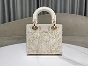 Colestore Dior Lady Dior Bag White Calfskin with Gold 20 x 16.5 x 8cm - 3