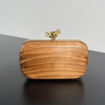 Colestore Bottega Veneta Knot Shou Sugi Ban Wood Clutch Bag 20x12x5.5cm